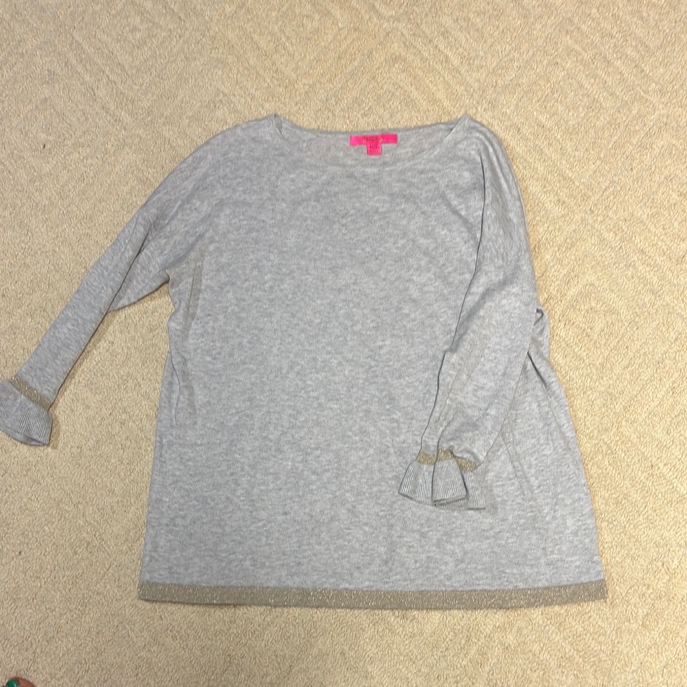 Lilly Pulitzer Gray Long Sleeve Top